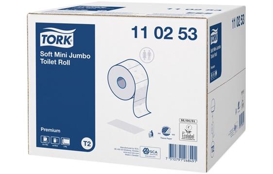 265124 Tork 110253 Toalettpapir TORK Universal T2 mini 170m Tork T2 toalettpapir 2-lag (12rl)